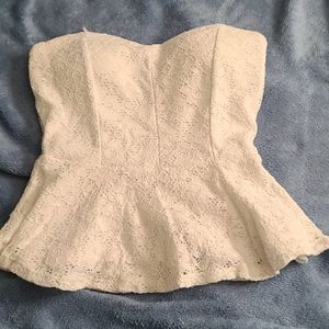 White strapless top